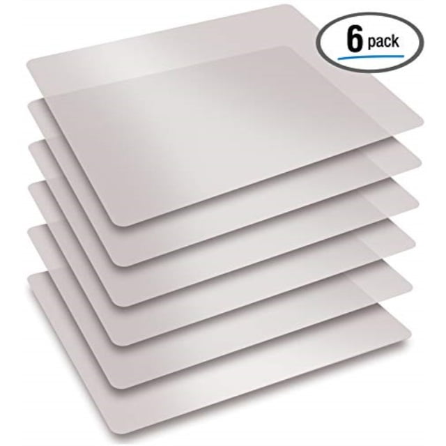 extra thick flexible frosted clear plastic cutting mats, set of 6, by
