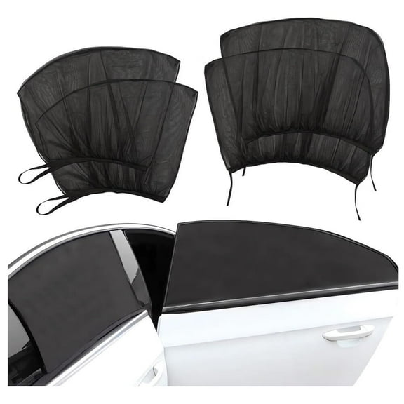 4 Packs Universal Car Window Screens - 2025 New Car Window Covers Sun Shades with UV Protection,Window Shades for Car Side Windows,Mesh Window Screen Privacy Car Window Covers Net for Camping