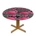 thumbnail image 3 of JEUXUS  Pink Flamingo Round Tablecloth 60 Inch, Washable Polyester Table Cloth Cover, Water Resistant Spill Proof Table Cloth for Kitchen Holiday Dining Room Party Picnic Decor, 3 of 7