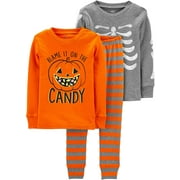 unisex-child 3-Piece Snug-Fit Cotton Halloween Pajama Set Pajama Set