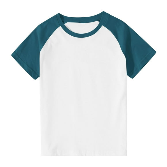 VOAVEKE Boys Tshirts,Toddler Shirts,Unisex Boys Girls Short Sleeve T-shirts Organic Cotton Summer Tee Blue 4-5 Years
