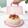 thumbnail image 4 of Cake Carrier Cupcake Storage Containers Holder  Portable Plastic Cake Box with Locking Lid and Handle  Dessert Container Cover Case Food Holder(Pink), 4 of 5