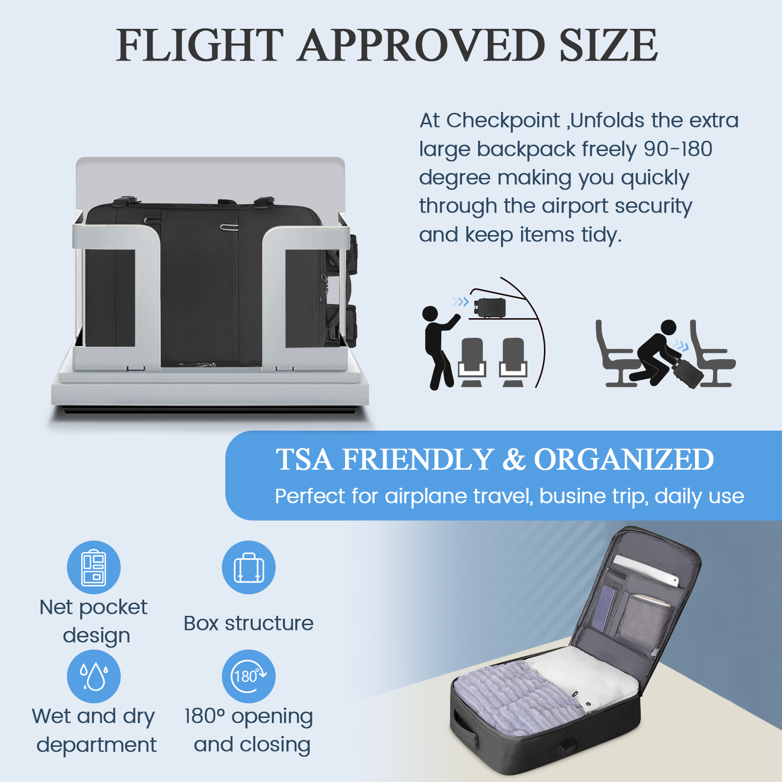 DAKOMM 17.7" Travel Backpack with USB Port & Shoe Compartment photo 3