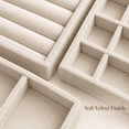 thumbnail image 6 of 4-Pack Jewelry Tray Drawer Organizer, Stackable Velvet Jewelry Storage Trays for Rings, Earrings, Necklaces and Bracelets, Beige, 8.27 x 4.92 in, 6 of 8