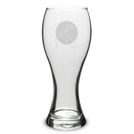 Etched Pilsner - Microphone Hand Deep Etched 23oz Giant Pilsner