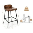 thumbnail image 3 of Gymax Fashion 2PCS 24.5'' Low-Back Bar Stool Industrial Counter Height Chair Stool, 3 of 6