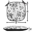 thumbnail image 4 of Black and White Chair Seating Cushion Set of 4, Vintage Floral Pattern Victorian Classic Royal Inspired New Modern Art, Seat Pads with Anti-slip Backing, 16"x16", White and Black, by Ambesonne, 4 of 7