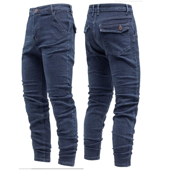 EaskTriop Men's Stretch Jogger Sweatpants Denim Look Casual Pants Lightweight Tapered Performance Workout Trousers with Pockets