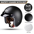 thumbnail image 3 of AHR RUN-O5 Retro 3/4 Open Face Motorcycle Helmet DOT Visor Scooter Cruiser S, 3 of 10