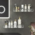 thumbnail image 3 of pitrice Innovative Rotating Suction Cup Shower Shelf For Bathroom Made Of Transparent transparent rectangle, 3 of 6