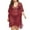 Red, variant on Pitauce Swimsuit Coverup for Women Hollow Out Beach Cover Up Shirt Plus Size Bikini Beachwear Bathing Suit Beach Dress