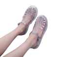 thumbnail image 4 of Women Jelly Mesh Ballet Sandals Low Heel On Comfortable Beach Shoes For Adult Summer Clear Hollow Ballerina, 4 of 7
