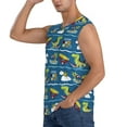 thumbnail image 3 of Lsque Dinosaur on the Beach Vacation Print Men's Cotton Blend Sleeveless Muscle Shirts (S-3XL)- Moisture Wicking, Odor Protection, UPF 30+,Medium, 3 of 8