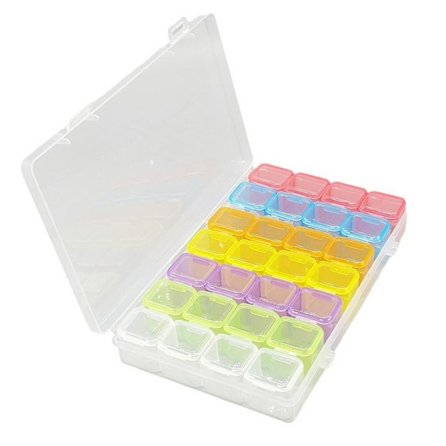 Caja de Almacenamiento de 28 Rejillas, Contenedor de Almacenamiento, Aparejos de Pesca, Caja de Almacenamiento de Joyería