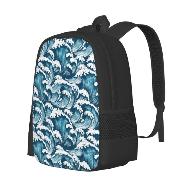 Balery Ocean Waves Mochila para hombre y mujer - Tela Oxford 600D resistente - Gran capacidad, resistente al agua, ideal para la escuela, viajes y senderismo