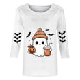 thumbnail image 6 of ZVAVZ Womens Halloween Tee Shirts Crew Neck Ghost Printed Top Cute Pumpkin Graphic Tees Fashion Bad Novelty Holiday T-Shirts White S, 6 of 6