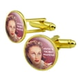 thumbnail image 1 of Apathy is the Best Whatever Funny Humor Round Cufflink Set Gold Color, 1 of 6