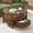 Walnut 2-Tier, variant on DRNANLIT 30.3" Coffee Table, Round Lift-Top w/ Half Flip & Hidden Storage, for Living Room,Walnut