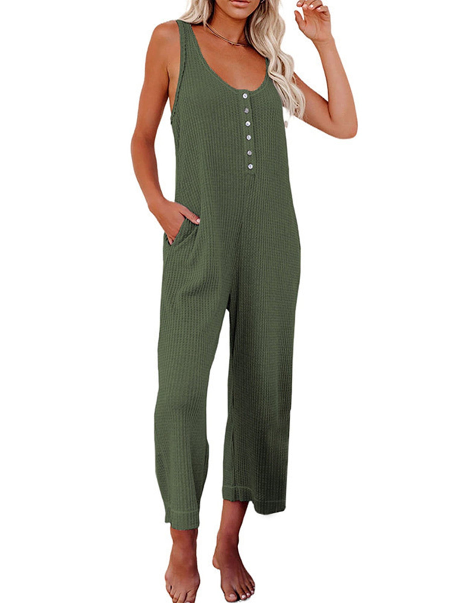 JustJ Jumpsuit Womens Casual Embroidered Tape Detail Romper Pockets Playsuits Women Overalls Bodysuit 