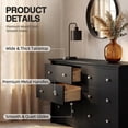 thumbnail image 3 of Lacoo 6 Drawers Wooden Dresser for Bedroom, 47'' Modern Storage Chest of Drawers for Living Room, Black, 3 of 9