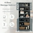 thumbnail image 6 of Giantex 57" Tall Bathroom Cabinet, Freestanding Storage Cabinet w/crylic Doors & Adjustable Shelves, Gray, 6 of 9