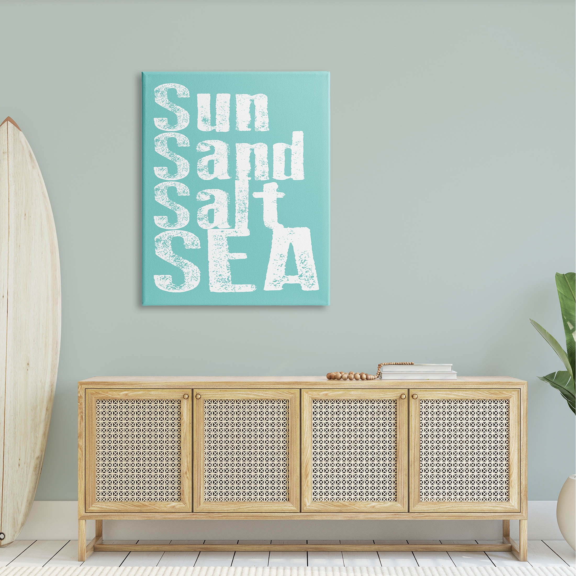 Stupell Industries Sun Sand Salt Sea Phrase Graphic Art Gallery Wrapped Canvas Print Wall Art, Design by Alli Rogosich