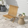 thumbnail image 3 of Topcobe Folding Teak Wood Outdoor Lounge Chair with Slatted Seat and Backrest, Outdoor Patio Furniture for Garden Backyard Pool Deck, 3 of 9