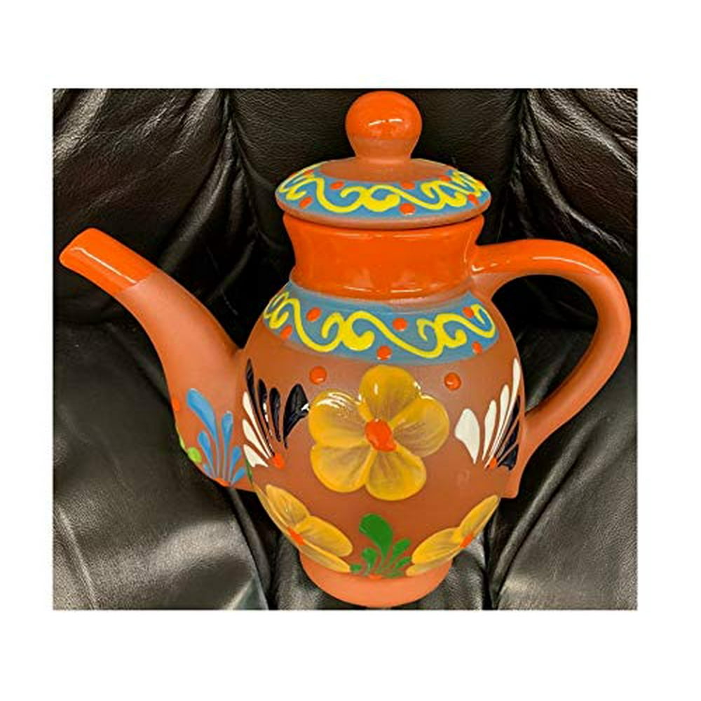 Made in Mexico Tetera De Barro Clay Mexican Teapot Kettle Aladdin Style