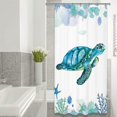 thumbnail image 1 of Sea Turtle Stall Shower Curtain 36Wx72H Inch Small Walkin Teal Blue Under The Sea Animal Beach Ocean Themed Nautical Coastal Fabric Waterproof Polyest, 1 of 4