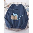 thumbnail image 2 of Sudadera con capucha para mujer, suéter de gran tamaño con estampado de gato, moda coreana, Kawaii, Animal, novedad de 2022, 2 of 5