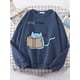 thumbnail image 2 of Sudadera con capucha para mujer, suéter de gran tamaño con estampado de gato, moda coreana, Kawaii, Animal, novedad de 2022, 2 of 5