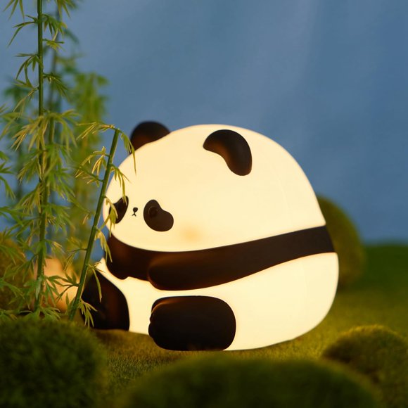 Veilleuse Panda Mignonne, Lampe de Nuit Animale à LED Squishy, Veilleuse de Crèche à 3 Niveaux Dimmable pour Allaitement Décoration pour Bébé Enfants, Cadeaux Sympas pour Enfants (Panda Huahua)
