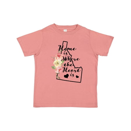 

Inktastic Idaho Home is Where the Heart is with Watercolor Floral Gift Toddler Boy or Toddler Girl T-Shirt