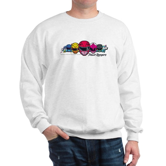 CafePress - Power Rangers Linear Hel - Crew Neck Sweatshirt