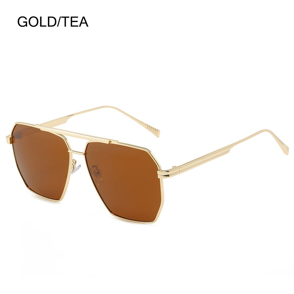 Retro Oversized UV400 Protection Sun Glasses Women's Polygon Sunglasses