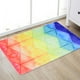 thumbnail image 3 of Alfombrilla de baño antideslizante de franela con cuadrícula de colores, de secado rápido y apta para la cocina, 3 of 8