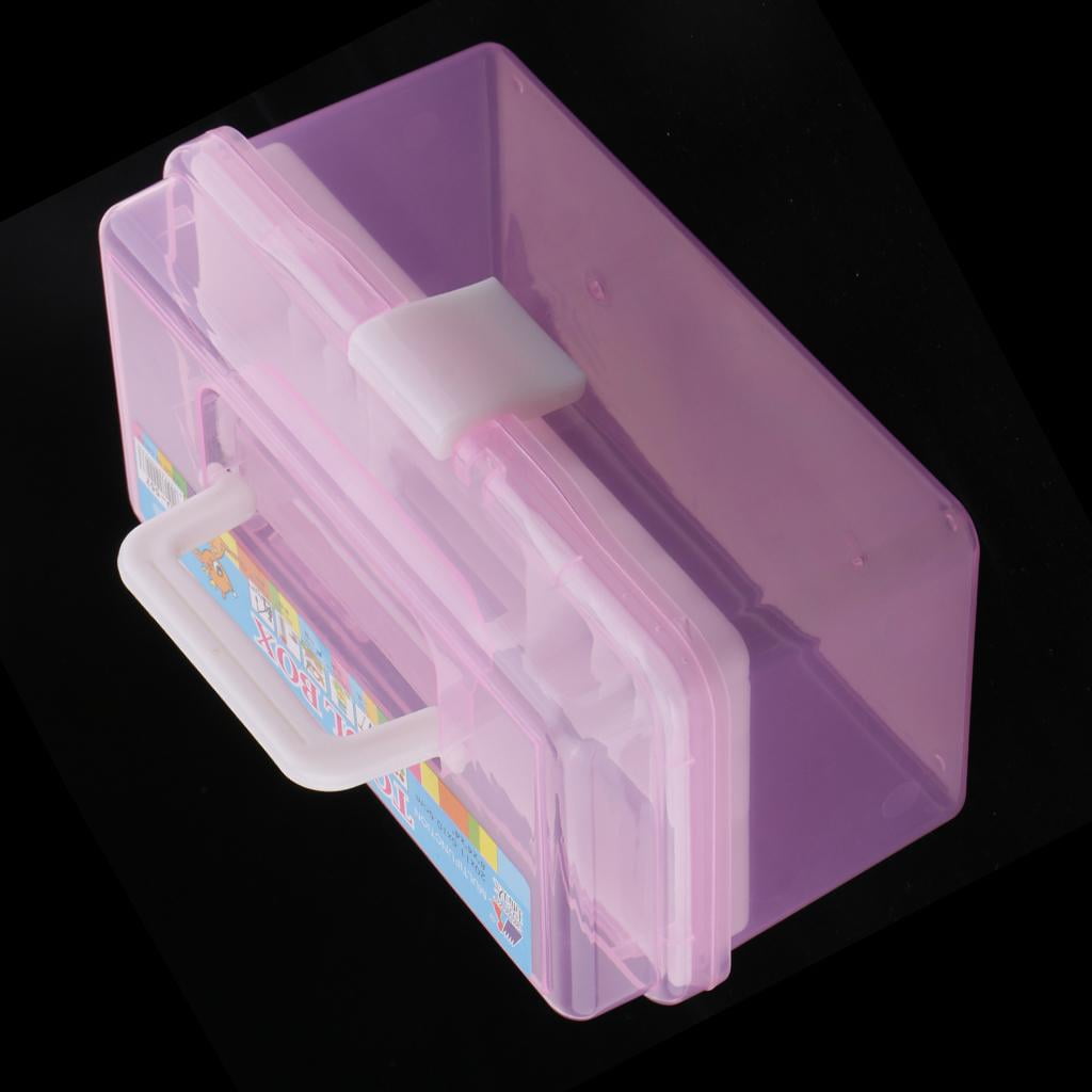 Multipurpose Store Container Organizer Box Case with Removable Tray and Handle for Art Craft Sewing Supplies