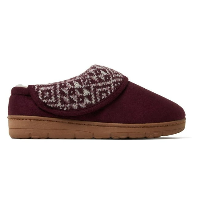 Pantuflas Dearfoams Talla CH para Mujer con Borrega Vino