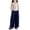 Navy, variant on Ruyang Girls Wide Leg Pants Flowy Loose Fit Palazzo Pants for Kids Elastic High Waist Baggy Trouser Lightweight Casual Beach Bottoms