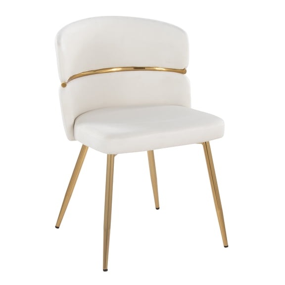 JUYG 2-Pack Gold Dining Chair, Cream Velvet
