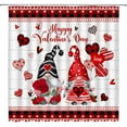 thumbnail image 2 of Valentine''s Day Gnomes Shower Curtain Lover Heart Sweet Romantic Red Rose Buffalo Plaid Happy Valentines Rustic Farmhouse Fabric Bathroom Curtain Set with Hooks(70" WX70 H), 2 of 4