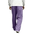 thumbnail image 4 of Dresfit Corduroy Pants Mens Baggy Wide Leg Sweatpants Solid Textured Lounge Pant Spring Summer Drawstring Loose Straight Leg Elastic Waist Slacks Purple M, 4 of 6