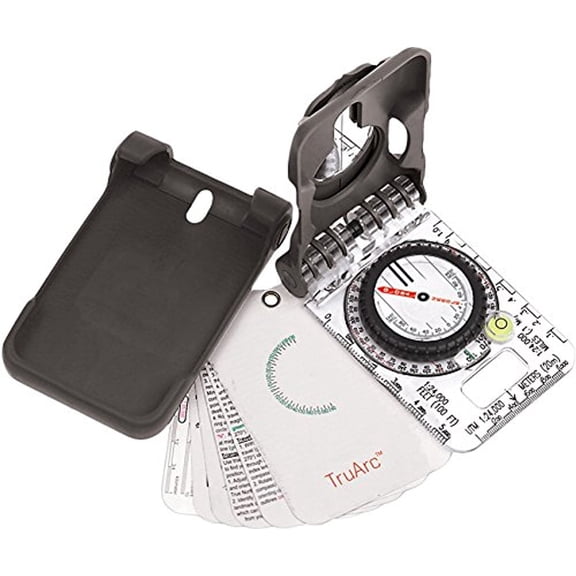 Brunton TruArc 20 Expedition Compass – Mirrored Sighting Tool with Protective Boot – Global Needle & Clinometer – Quick-Reference Lid for Search & Rescue and Mountaineering