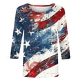 thumbnail image 5 of PuLe Long Sleeve Shirts for Women 3/4 Length Sleeve Womens Tops Summer Three Quarter Striped Shirts Dressy Casual Printed Tunic Tops Women Blouses, 5 of 5