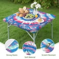 thumbnail image 4 of Colorful Tie Dye Pattern Square Fitted Tablecloth with Elastic Edge,Square Table Cover,Washable Elastic Table Cover for Home Kitchen Party Decor 36"x36", 4 of 6