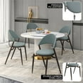 thumbnail image 6 of LeisureMod Upholstered Leather Modern Dining Chair with Metal Legs Open Back Cozy Accent Chair, Contemporary Armless Side Chair for Dining, Living Room, Kitchen Venice Series in Light Grey, 6 of 12