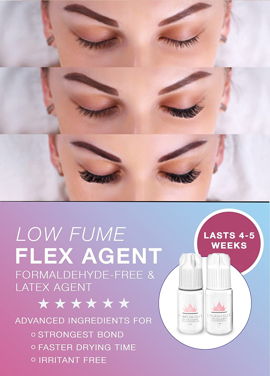 Eyebrow Extensions Kit with 1 x Trays of Mink Eyebrows in Brown Comes on Mixed Length Trays 5-8 Mm Mix, Eyebrow Extension Glue Clear & Extension Tweezers by Kc Republic (Brown, Black Tweezer)