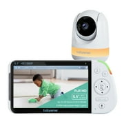 Babysense MaxView 5.5 1080p Full HD Split-Screen Baby Monitor, Video Baby Monitor with Camera and Audio, PTZ Camera, RGB Night Light, 1000ft Range, Two-Way Audio, 4x Zoom, 5000mAh Battery