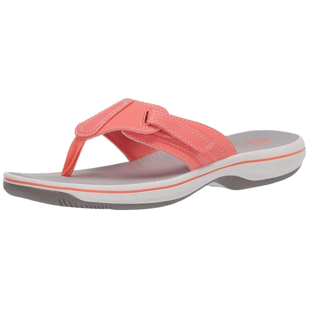Clarks CLARKS Women's Brinkley Sail FlipFlop, Coral Synthetic, 50 M
