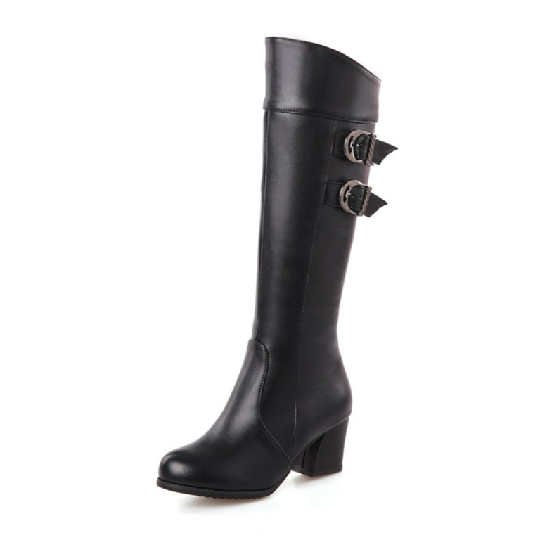 Tawop Womens Hiking Boots, High Heel Square Heel Shoes